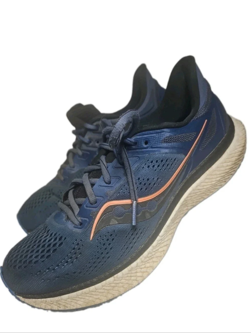 Saucony Hurricane 23 Mens Running Shoes White Blue (S20615-30) Size 9.5M[8A